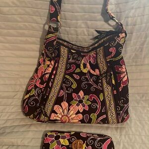 Vera Bradley Floral Patterned Women's Bag and Wallet Set